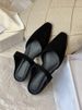 Manufacturers wholesale genuine leather suede retro Mary Jane women's shoes closed toe half slippers women's flat heel pointed toe soft bottom sandals_desvips.com