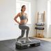 Stepper Fitness Regolabile A 10.5/15.5/20.5 Cm Con Superficie Antiscivolo In PE, 77x36x20.5 Cm, Grigio_desvips.com