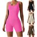 Short Tracksuit Set One-Piece Sportswear Women's Gym Workout Clothes Fitness Stretch Bodysuit Yoga Suit_desvips.com