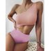 Women's New Sexy Swimsuit Triangle One-Piece Bikini Hollow Out Slimming Tummy Covering Hot Spring Vacation_desvips.com