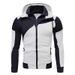New Men's Personality Color Block Double-Layer Zipper Cardigan Slim Fit Hooded Sweatshirt_desvips.com
