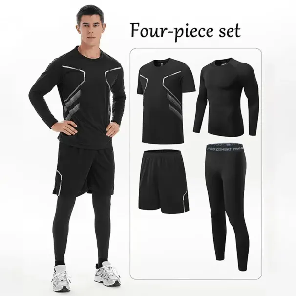 Fitness Suits Men, Quick-drying Running Sportswear For Autumn And Winter, New Outdoor Cycling Training Wear_desvips.com