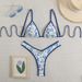 bikini Woman With Floral Split Neck Strap_desvips.com