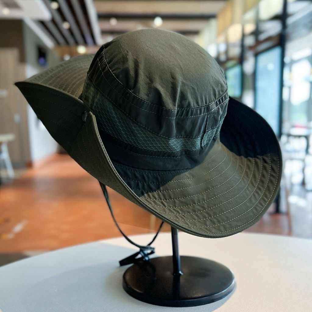 Mountain Style Camping Drawstring Fisherman Sunshade Hiking Sun Protection Outdoor Climbing Fishing Western Cowboy Hat_desvips.com