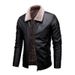 Men's fur in one with fleece leather jacket Men's autumn/winter biker leather jacket men's heavy coat_desvips.com