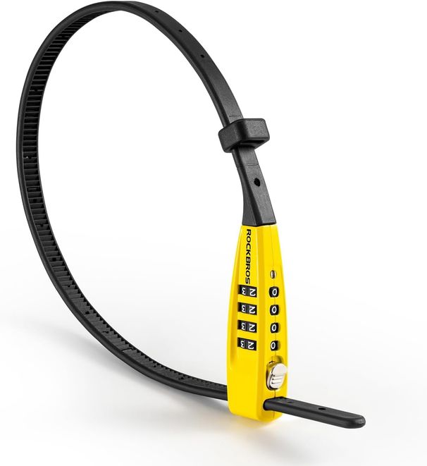 ROCKBROS 4-Digit Combination Cable Lock Bicycle Lock Adjustable Number Lock_desvips.com