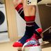 Nylon Striped Tall Football Socks Sport Wear Wicking Black With Trend Base Stockings_desvips.com