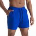 Men's Multi-Sport Training Shorts - Lightweight & Quick-Dry For Running Pickleball & Gym (4-Way Stretch UPF50+ Black/Blue S-XXL)_desvips.com