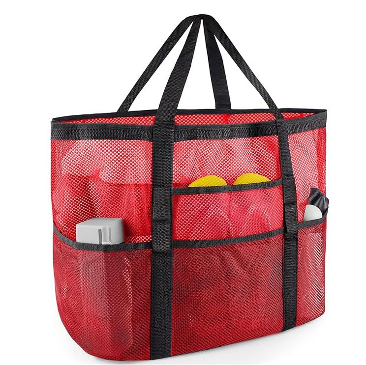 Large Mesh Beach Bag - Oversized Travel Toiletry Organizer With Handles, Water-Resistant & Lightweight (Perfect For Vacation, Pool, Gym)_desvips.com