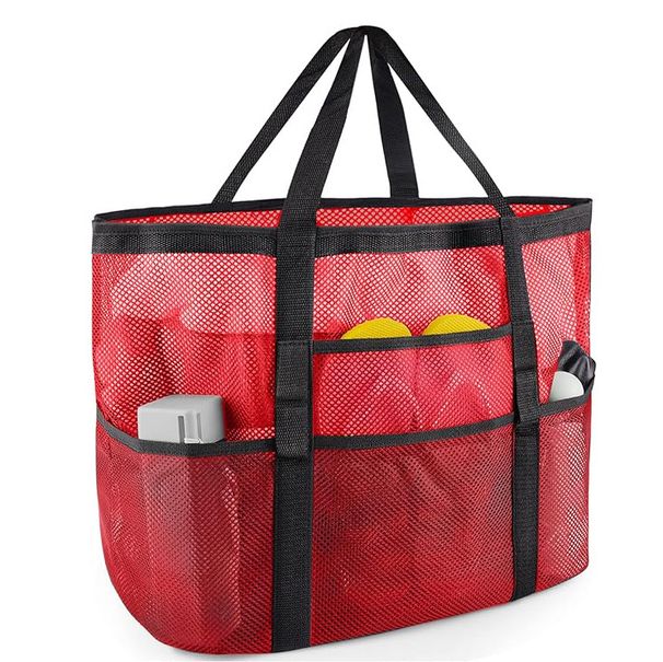 Large Mesh Beach Bag - Oversized Travel Toiletry Organizer With Handles, Water-Resistant & Lightweight (Perfect For Vacation, Pool, Gym)_desvips.com