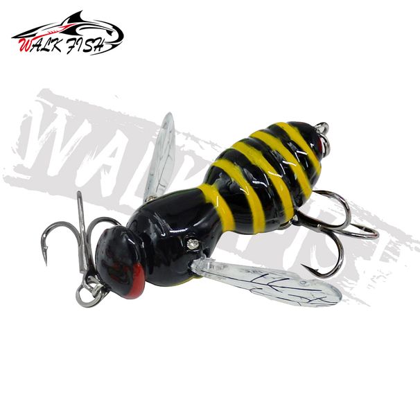 WALK FISH 4.5g 40mm Insect Fish Bait Floating Swing Hard Bait Pike Bass Artificial Hard Bait Fishing Ocean Lake Sea Bass Trout_desvips.com