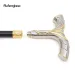 Golden White Flowing Lines Luxury Fashion Cosplay Stick Party Decorative Cane Knob Walking Stick 92cm Performance Stage Cane_desvips.com