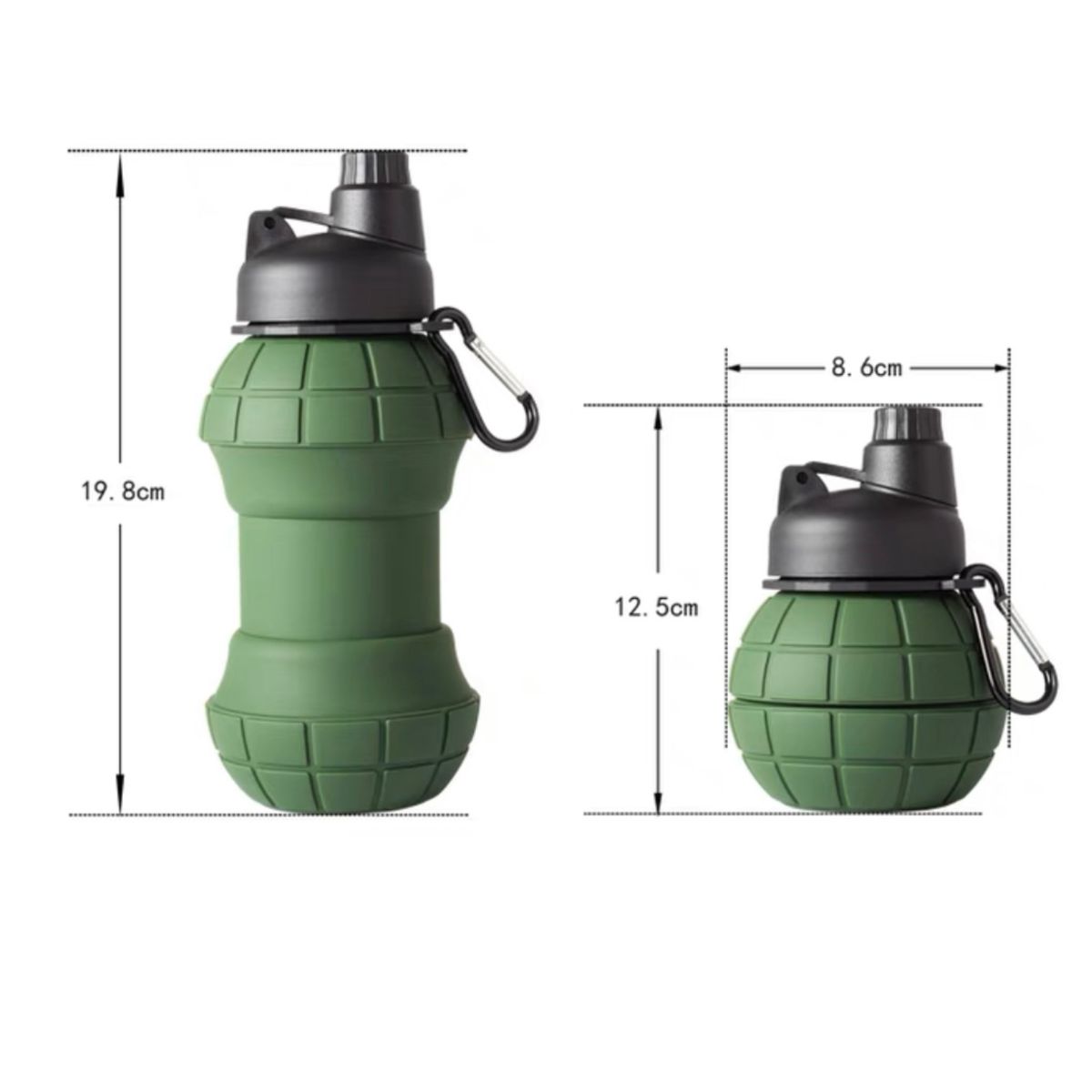 Grenade Folding Travel Cup Silicone Large Capacity Cycling Fitness Outdoor Sports Water Bottle Creative Gift_desvips.com