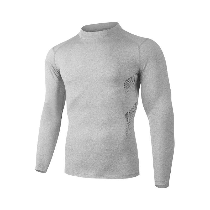 OASIS High Neck Men's Fitness Wear Running Quick-Drying Clothing Basketball Track And Field Long-Sleeve Training Clothing Men's Quick-Drying_desvips.com