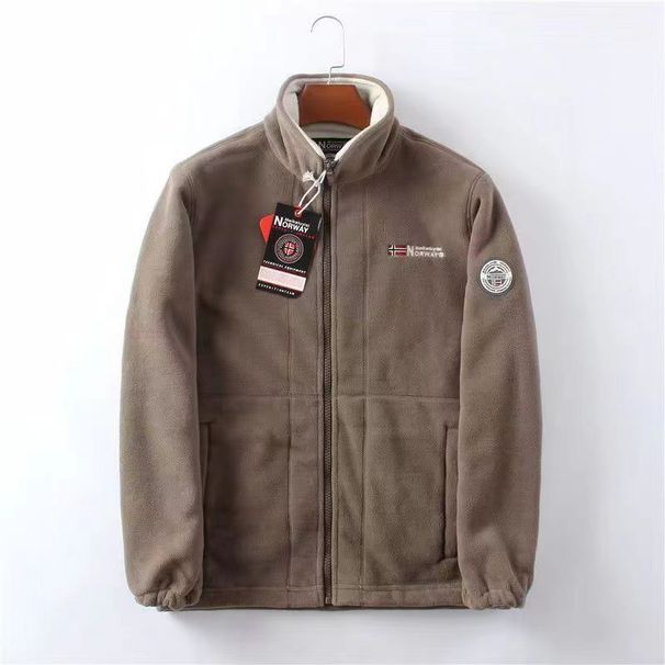 Export Norway Single Lined Thickened Double-Sided Polar Fleece For Men Autumn Winter Warm Casual Loose Plus Size Jacket_desvips.com