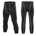 Men's White Stretch Capri Pants Quick Drying Compression Sports Tights For Running Training Fitness Basketball Leggings_desvips.com