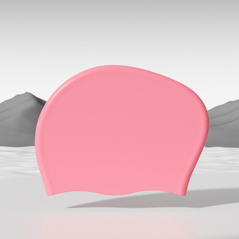 Silicone Swimming Cap Larger Women's Long Hair Special Comfortable No Cut Head Professional Swimming Cap_desvips.com