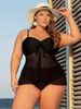 Plus-size Sexy Split Swimsuit High-waisted Bikini Suit_desvips.com