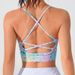 Women's Floral Print Push Up Bra Cross Strap Thin Strap Backless Yoga Vest Fitness Underwear Spring Summer New Arrival_desvips.com