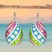 Cross-border Best-selling Easter Egg Earrings, 2D Flat Acrylic Creative Colorful Flower And Star Pattern Earrings_desvips.com