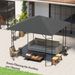 Ersatzdach Für Pavillon 3 X 3 M Wasserabweisend Pavillondach UPF30+ Ersatzbezug Oxford-Stoff, 370 G/m², Grau_desvips.com