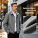 Men's Polyester Brushed Jacket, Lapel Button/Zipper Coat With Pocket, Comfortable Casual Autumn Winter Office Business_desvips.com