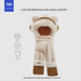 Cute Plush Headphones Bear Scarf Combo For Women Winter Cycling Skiing Thickened Warm Windproof Cold-Proof Hat_desvips.com