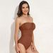 Women's 2025 New Fashion One-Piece With Chest Ruching Slimming Effect Removable Straps Swimsuit_desvips.com