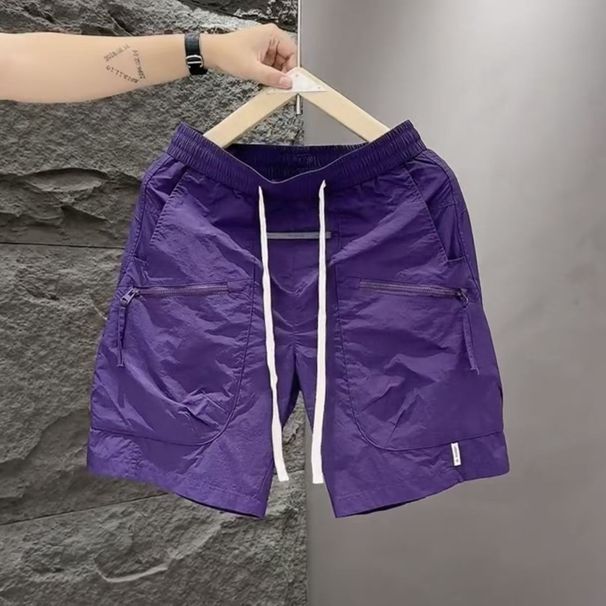 Summer Work For Men With Pockets, New Loose-fitting Japanese-style Quick-dry Straight-leg Sports Casual Shorts_desvips.com