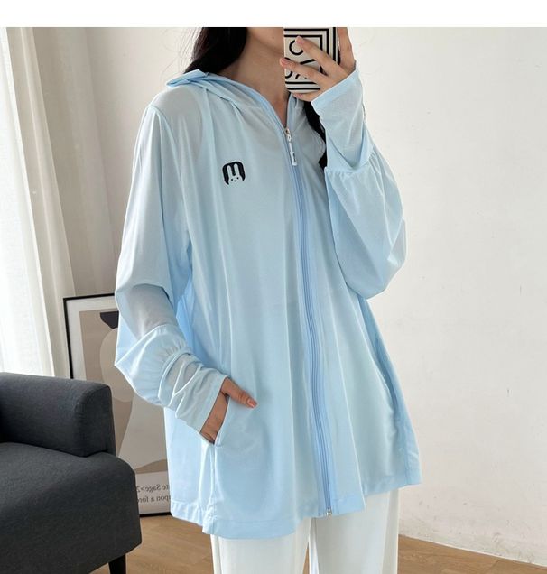 UV-Proof Breathable Ice Silk Sun Protection Outdoor Summer Thin 150.00kg Oversized Women's Clothing 200 Chubby Girl_desvips.com