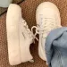 Thick Soled Round Toe Shallow Low Cut Women Canvas With Mesh Surface For Breathable Comfortable Skateboarding Shoes_desvips.com