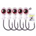 5pcs/bag Realistic 3D Fish Eyes Texas Eye Finesse Swinging Jig Heads For Small Minnow Profile Soft Baits_desvips.com