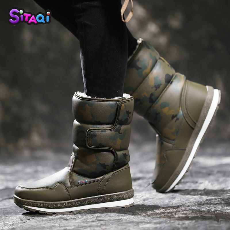 Ski Boots New Winter Travel Parent Child Snow Boots Mid Tube Children's Warm Cotton Shoes_desvips.com