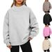 Women's sweatshirt long sleeve turtleneck pullover sweatshirt casual sweatshirt fleece top_desvips.com