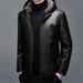 2025 Haining Genuine Men's Short Hooded Jacket Casual Leather And Fur Integrated Thickened Coat Winter_desvips.com