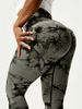Sports Fiess Women High Waist Trumpet Pants Tie-dye Casual Trousers_desvips.com