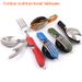 Stainless Steel Cutlery 4 In 1 Outdoor Picnic Tableware Foldable Knife Fork Spoon Bottle Opener Folding Pocket Cutlery Set_desvips.com