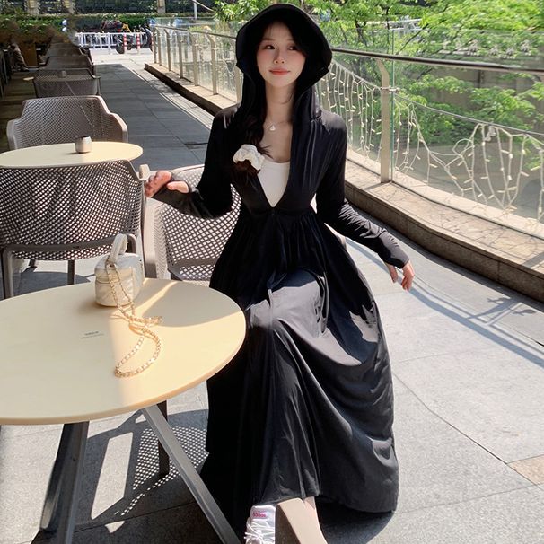 Women's Sun Protection Dress, 2026 New Model, UV Protection, Waist-cinching Long Skirt, Thin Coat_desvips.com