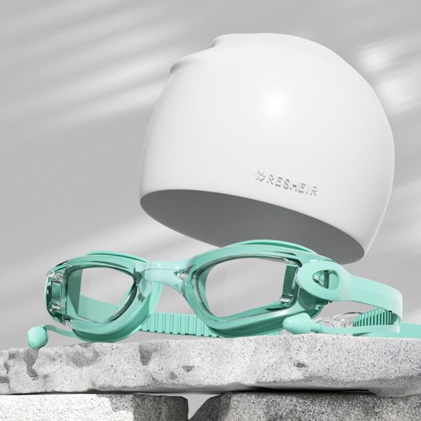 Hd Adult Swimming Goggles Myopic Men Waterproof Anti-fog Glasses Women Swimming Cap Set Professional Swimming Equipment_desvips.com