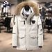 Hiking Clothings Winter Workwear Down Jacket For Men And Women, Thickened Hooded Youth Warm Outdoor Short White Duck Down New Style Down Jacket_desvips.com