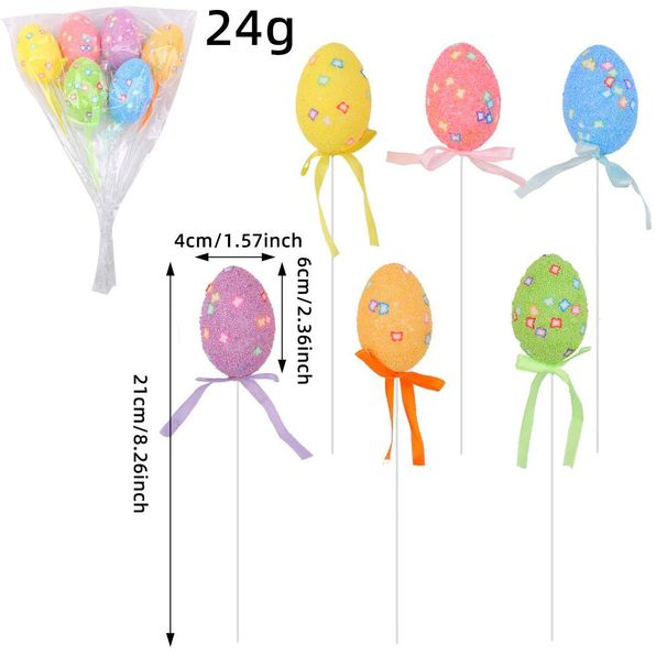 New Easter Pattern Printed Foam Decorations, Holiday Simulation Egg Inserts For Scene Arrangement_desvips.com