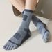 3 Pairs Fleece Toe Men Autumn Winter Warm Five Finger Man High Quality Cotton Sports Crew Socks Running_desvips.com