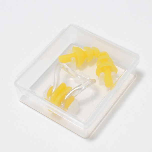 Anti-Choke Clip Nose Mushroom Head Ear Plug Anti-Ear Water Noise Swimming Gear Accessories Set_desvips.com