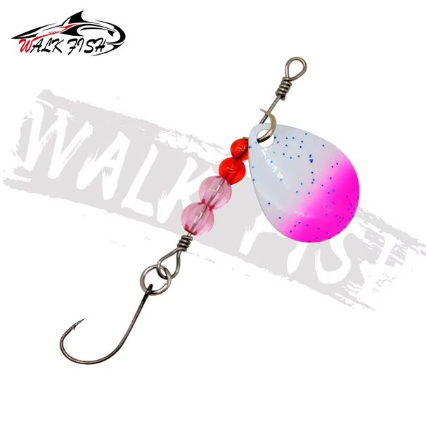 WALK FISH 2.2g Spinner Bait Artificial Bait Rotating Sequined Colorful Metal Fishing Spoon Lure Upturned Trout Single-hook Sea_desvips.com