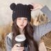 Fashion Women's Knitted Hat With Cat Ears, Autumn And Winter Thickened Warm Cute Hat, Japanese Style Wholesale_desvips.com