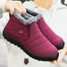 Women's Winter New Couple Snow Padded Thickened Cotton Boots Warm Casual Flat Shoes_desvips.com
