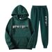 New Letter Casual Print Men's And Women's Sportswear Fleece Two-Piece Loose Hoodie Set_desvips.com