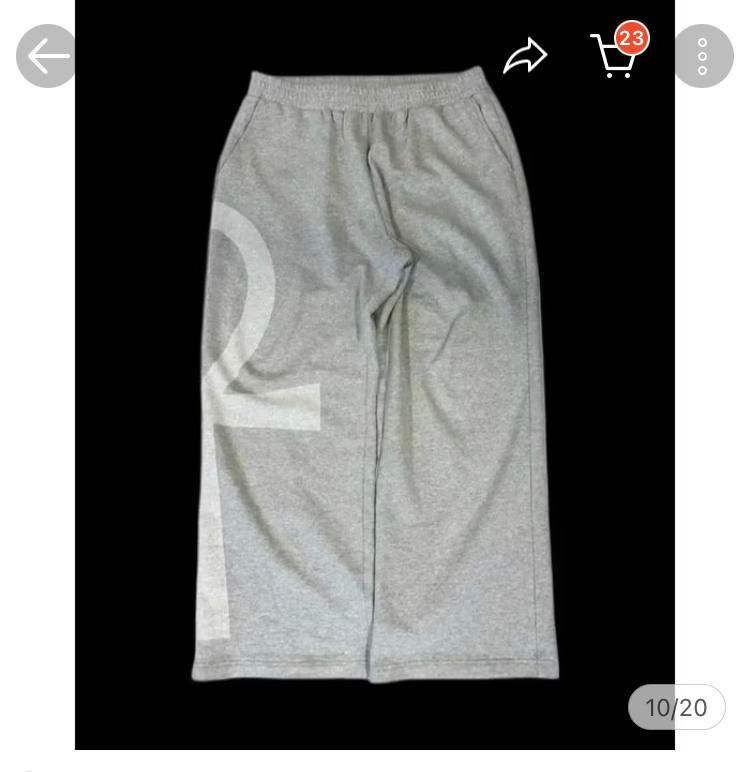 2025 New Trendy Wide-Leg R White Printed Series Youth Casual Pants_desvips.com