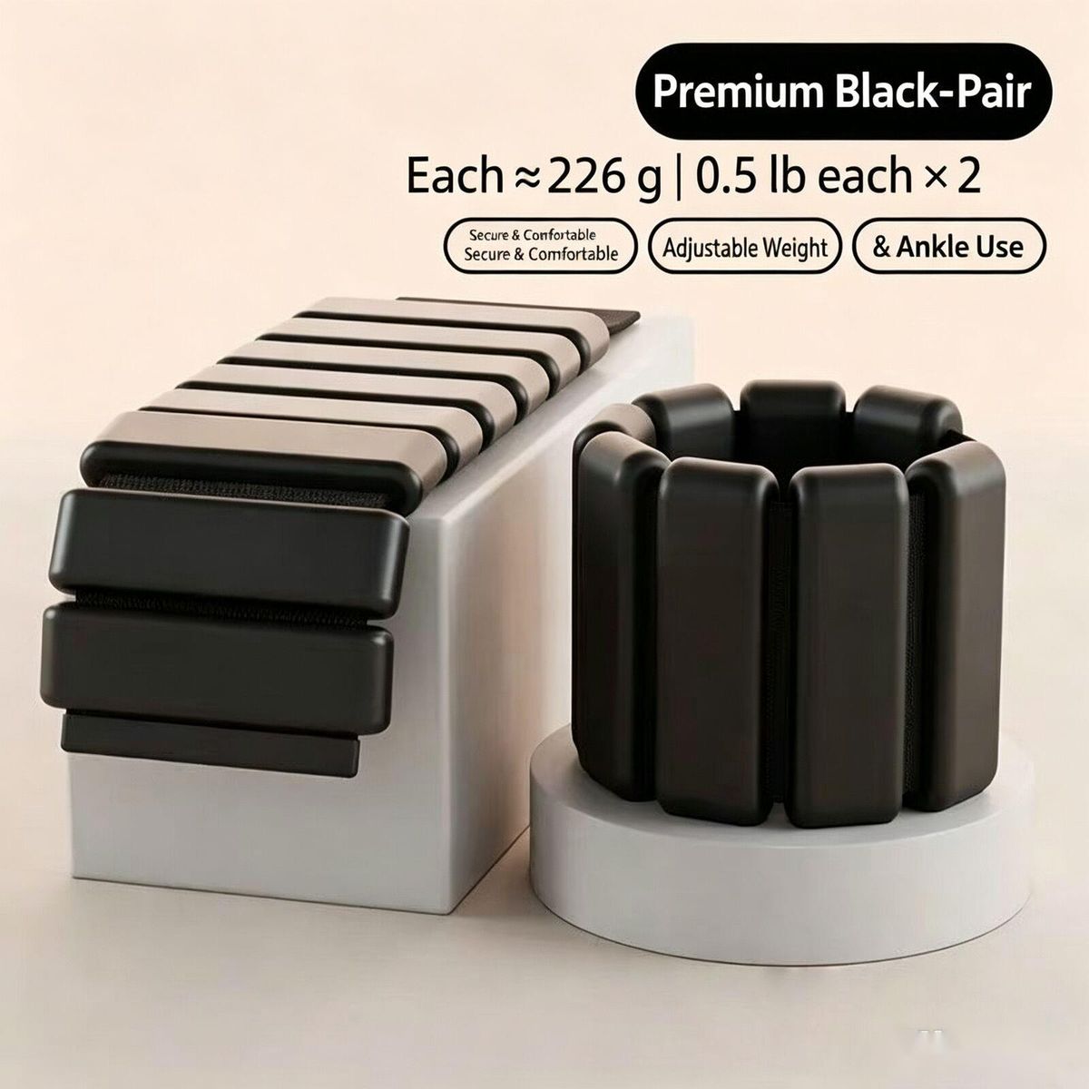 Adjustable Wrist Ankle Weights Pair, Removable Weighted Wristbands For Walking Running Fitness Training_desvips.com
