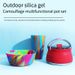 Folding kettle set Camping road trip cutlery set outdoor silicone cup silicone bowl_desvips.com